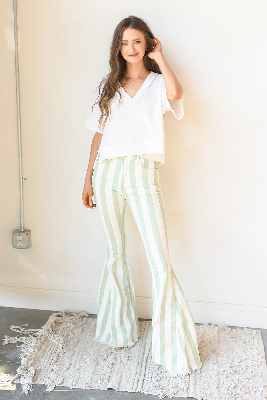 on the edge striped flares on the edge striped flares