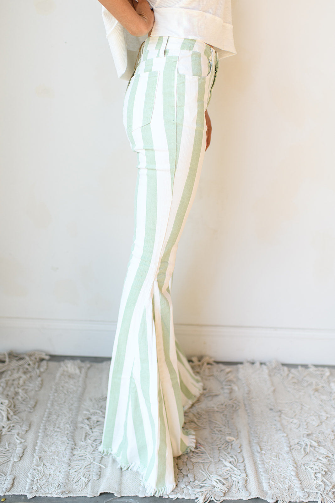 on the edge striped flares on the edge striped flares