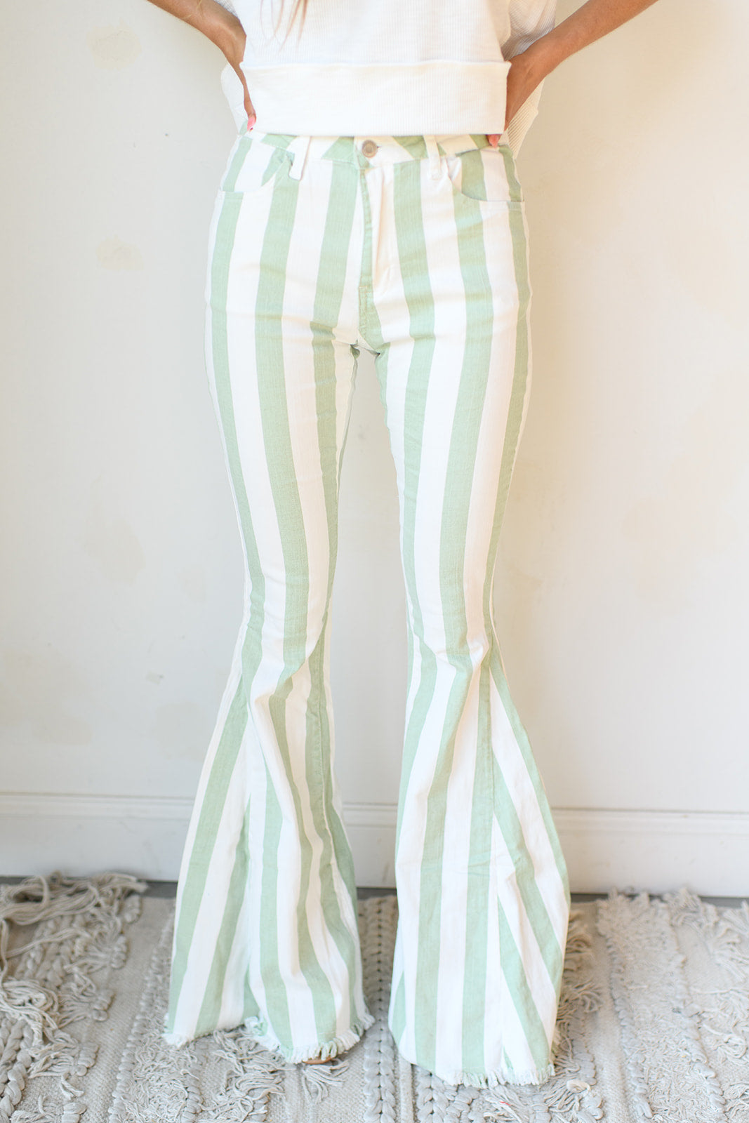 on the edge striped flares on the edge striped flares